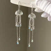 Jellyfish Dangle Earrings - Silver Jellyfish - Cute Unique Earrings - Beach vibes Earrings